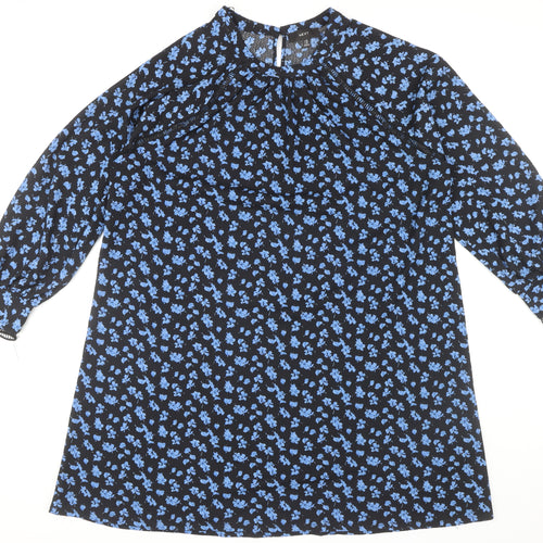 Next Women's Black Blue Floral Shift Dress Size 20