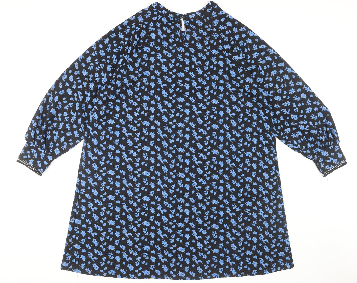 Next Women's Black Blue Floral Shift Dress Size 20