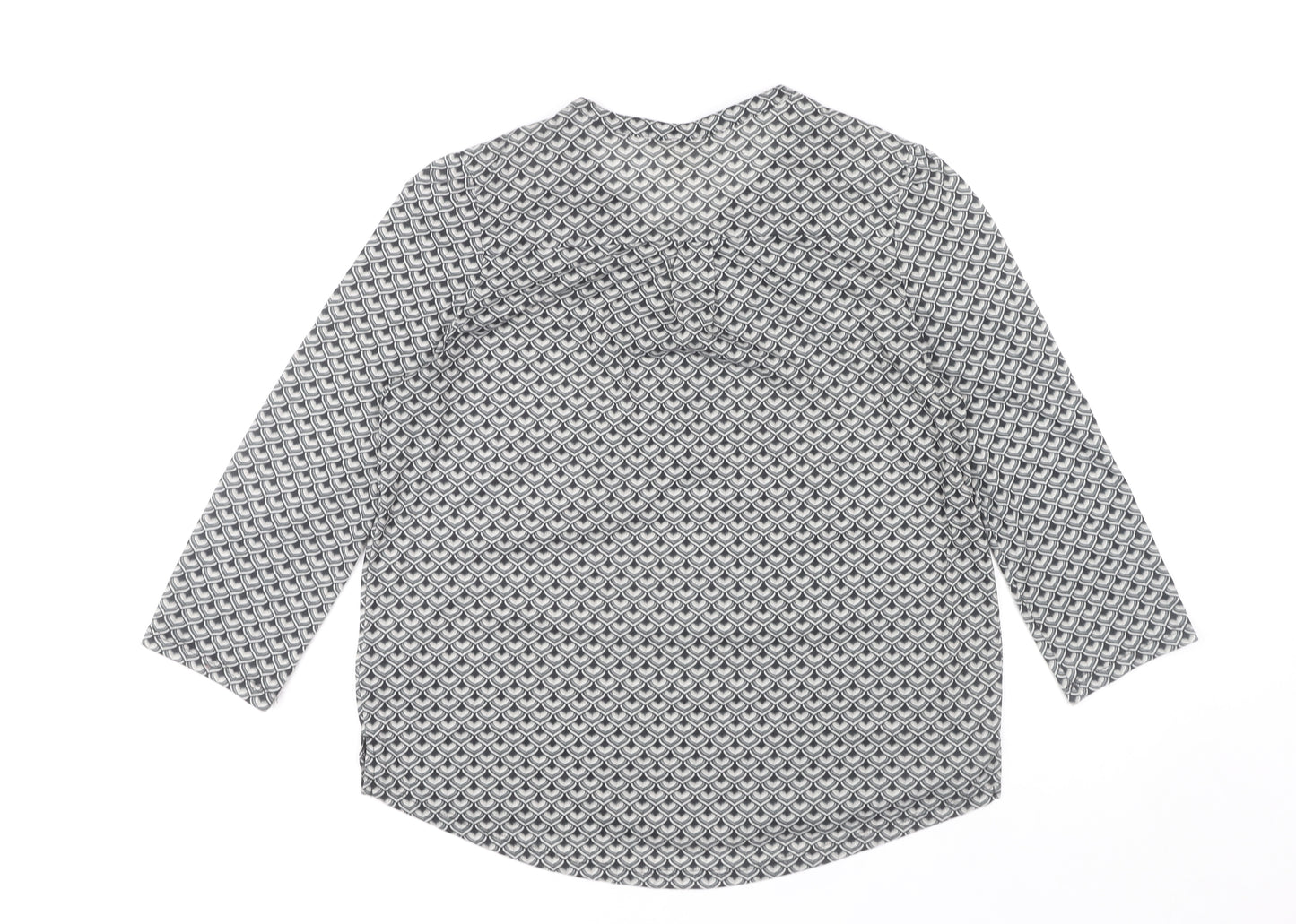 H&M Women's Black Geometric Blouse, Size 12