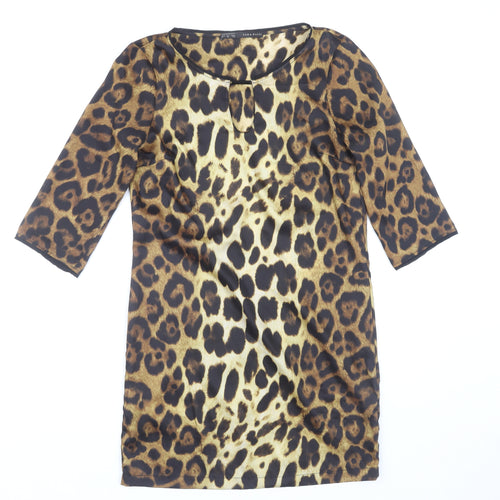 Zara Basic Women's Multicoloured Animal Print Dress 12