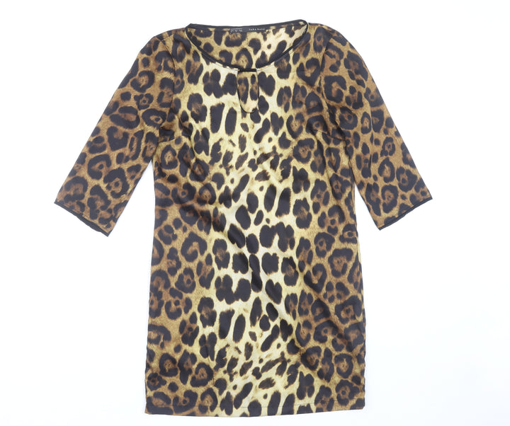 Zara Basic Women's Multicoloured Animal Print Dress 12