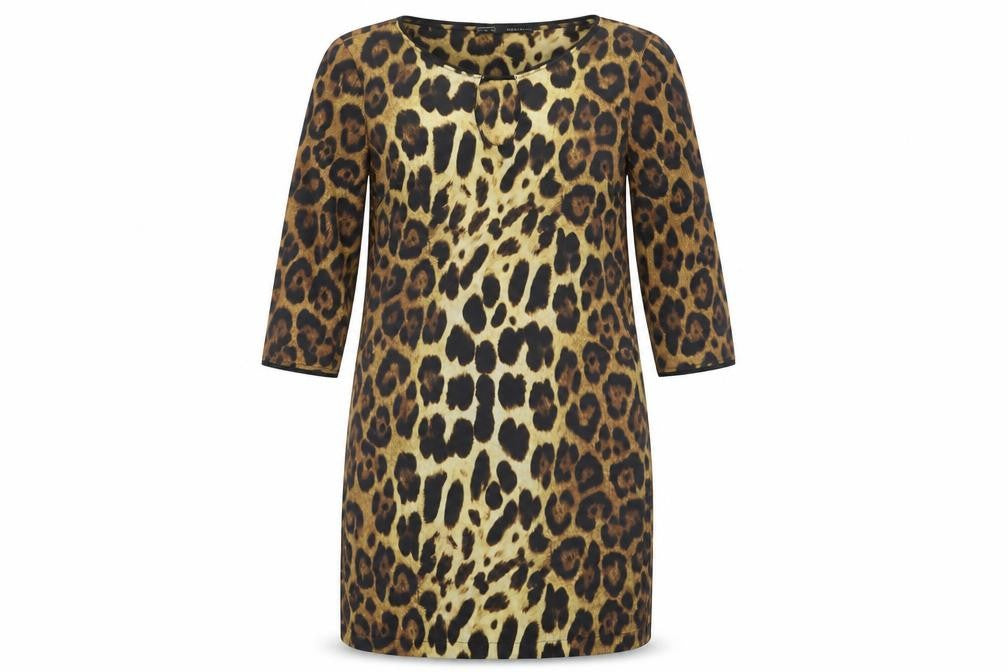 Front view of Zara Basic Women's Multicoloured Animal Print Dress 12