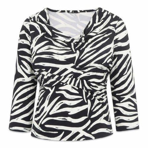 Kaleidoscope Women’s Black Animal Print Wrap Top Size 14