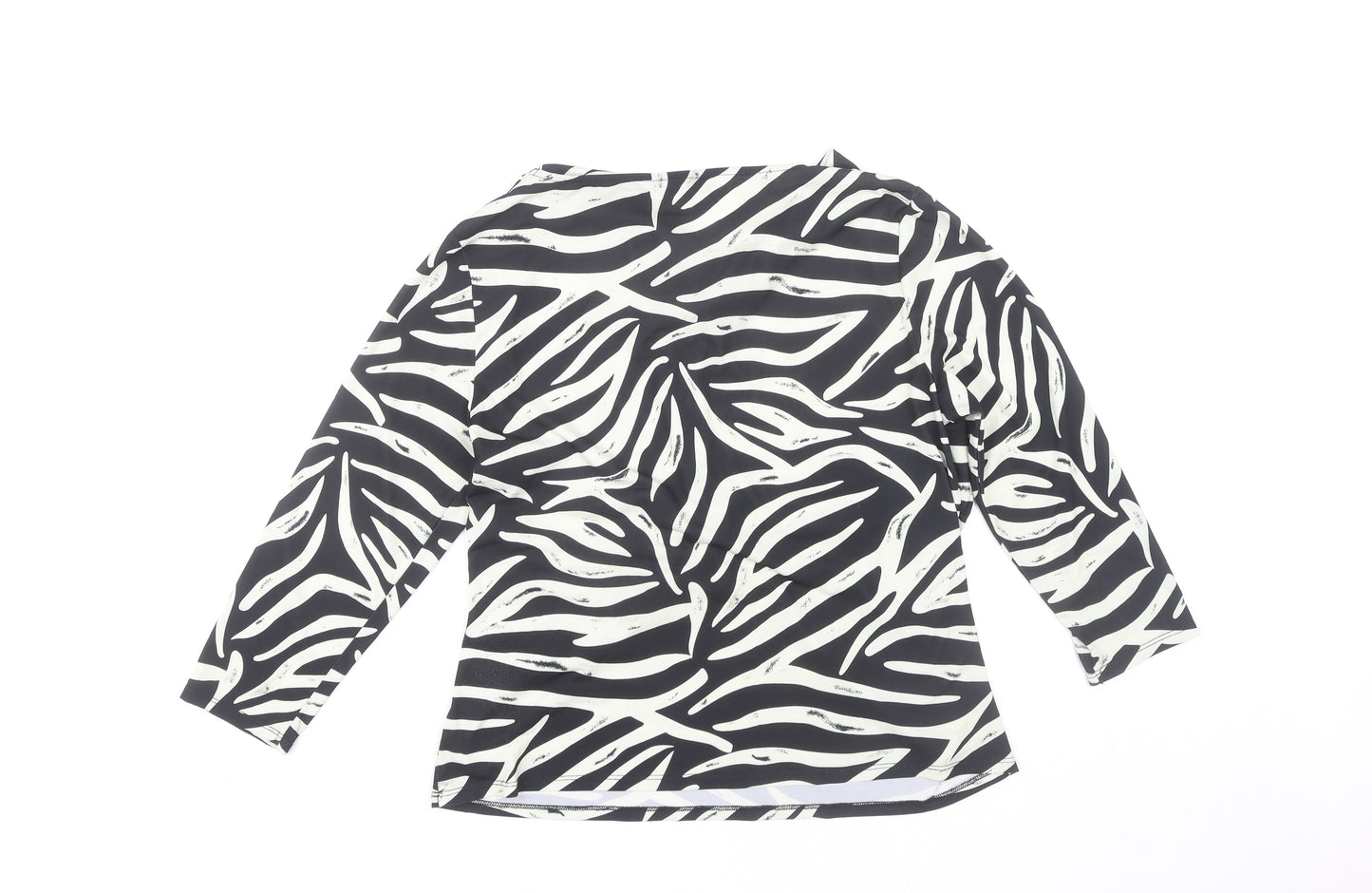 Kaleidoscope Women’s Black Animal Print Wrap Top Size 14