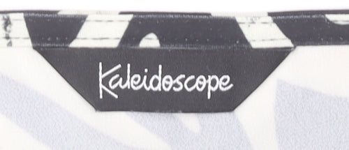 Kaleidoscope Women’s Black Animal Print Wrap Top Size 14