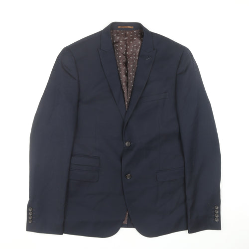 Next Men's Blue Long Blazer 42 Single-Breasted Jacket