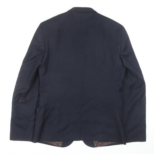 Next Men's Blue Long Blazer 42 Single-Breasted Jacket