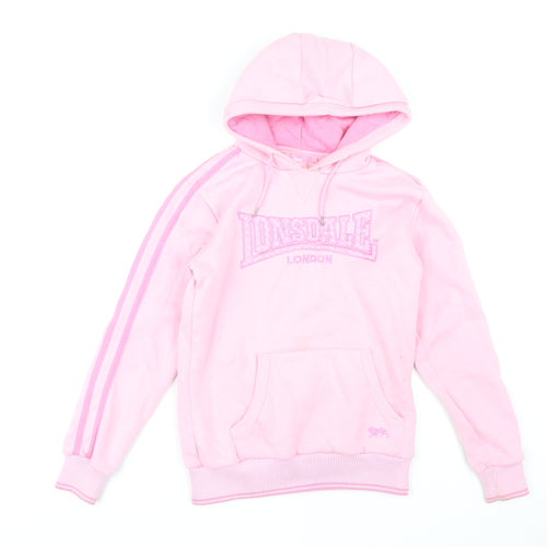 Lonsdale Women's Pink Hoodie, Size 10, Casual Wear