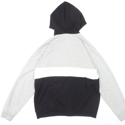 Fila Men's Medium Full Zip Hoodie - Black/Grey/White