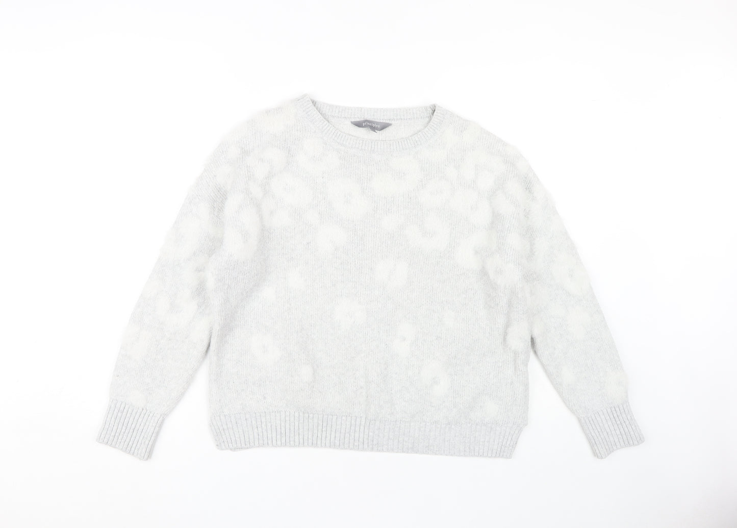 Principles Women's Grey Animal Print Pullover Size 12