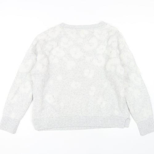 Principles Women's Grey Animal Print Pullover Size 12