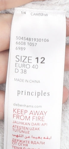 Principles Women's Grey Animal Print Pullover Size 12