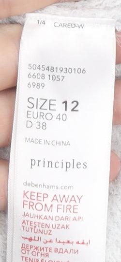 Principles Women's Grey Animal Print Pullover Size 12