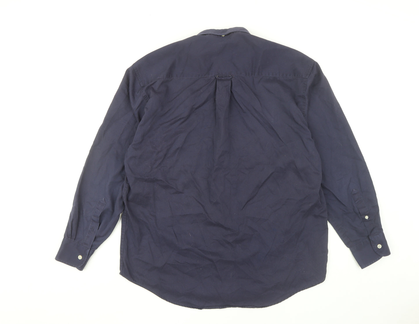 Zantos Men's Navy Cotton Button-Up Shirt - Size L