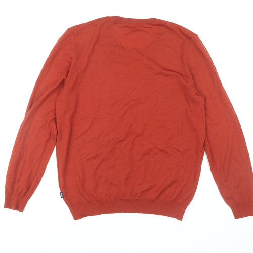 Boss Men's Red Slim Fit Wool Pullover Jumper L