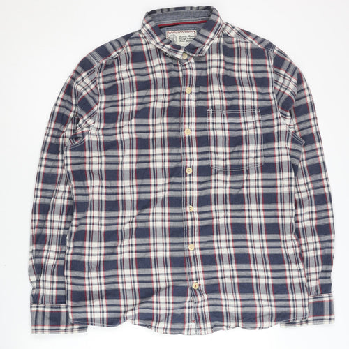 Fat Face Men's Blue Plaid Shirt, Size L, Long Sleeve Casual