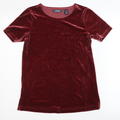 Lands' End Women's Red Velvet T-Shirt XS