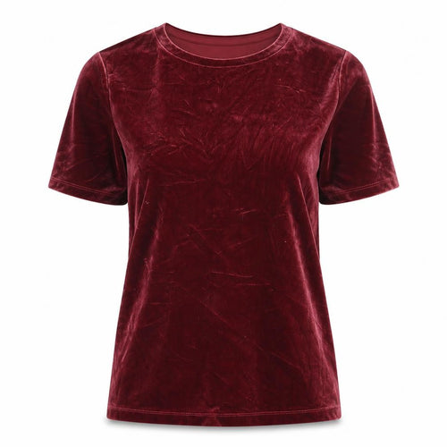 Lands' End Women's Red Velvet T-Shirt XS