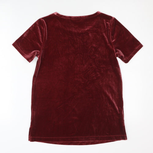 Lands' End Women's Red Velvet T-Shirt XS