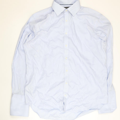 Marks and Spencer Men's Blue Long Sleeve Dress Shirt