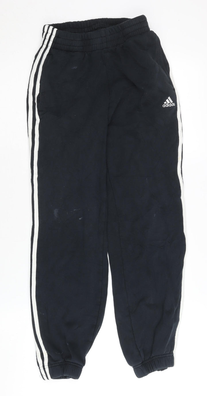 Adidas Boys Black Jogger Trousers 11-12Y Sports Activewear