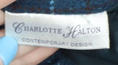 Charlotte Halton Women's Blue Check A-Line Skirt, Size 10