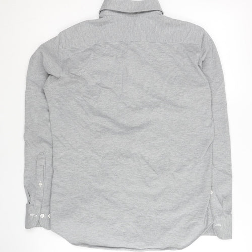 UNIQLO Men's Grey Slim Fit Button-Up Shirt XS