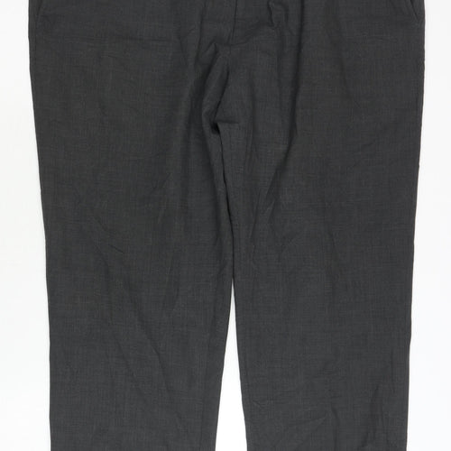Marks and Spencer Men's Grey Regular Trousers 40