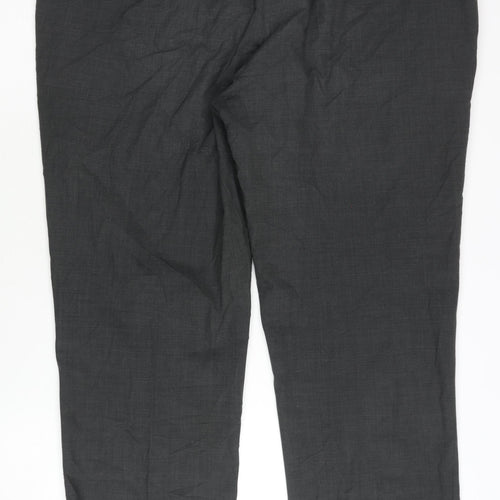 Marks and Spencer Men's Grey Regular Trousers 40