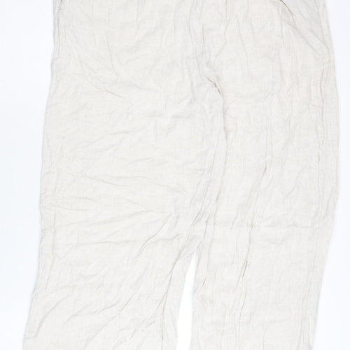 River Island Women's Ivory Wide-Leg Trousers L