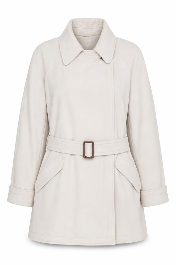 Front view of Wallis Women's Beige Mid-Length Coat, size 12