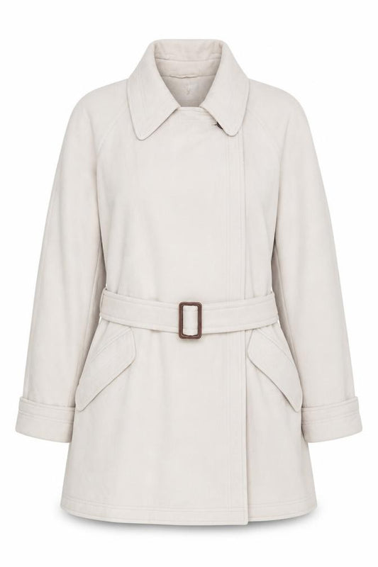 Front view of Wallis Women's Beige Mid-Length Coat, size 12
