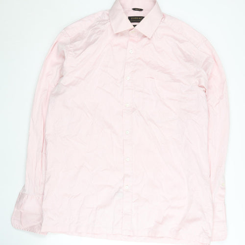 ZODIAC Men's Pink Formal Dress Shirt Size 42