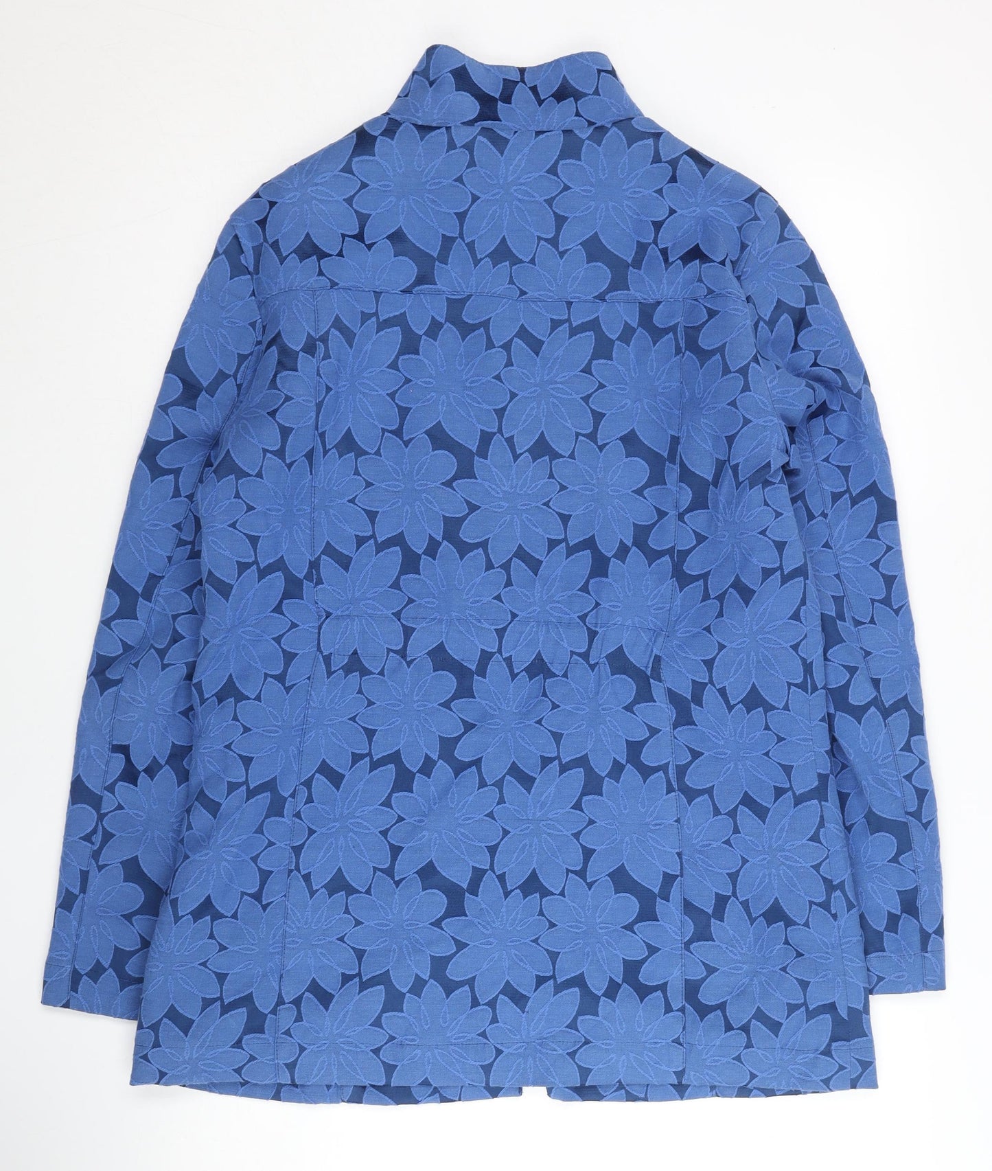 Cotton Traders Women's Blue Floral Zip Jacket Size 10