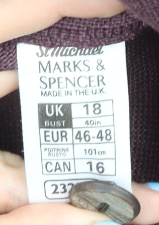 Marks and Spencer Women's Purple Linen Jacket Size 18