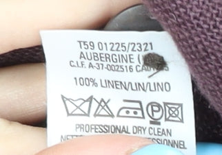 Marks and Spencer Women's Purple Linen Jacket Size 18