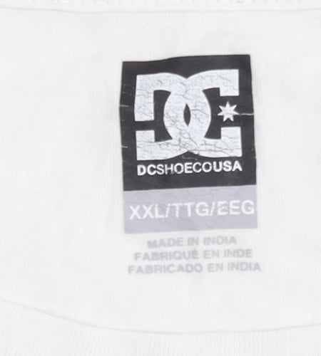 DC Shoes Men's White 2XL Short Sleeve Logo T-Shirt