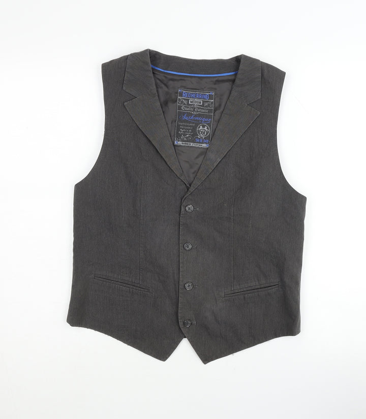 Red Herring Men's Grey Waistcoat M Classic Formal