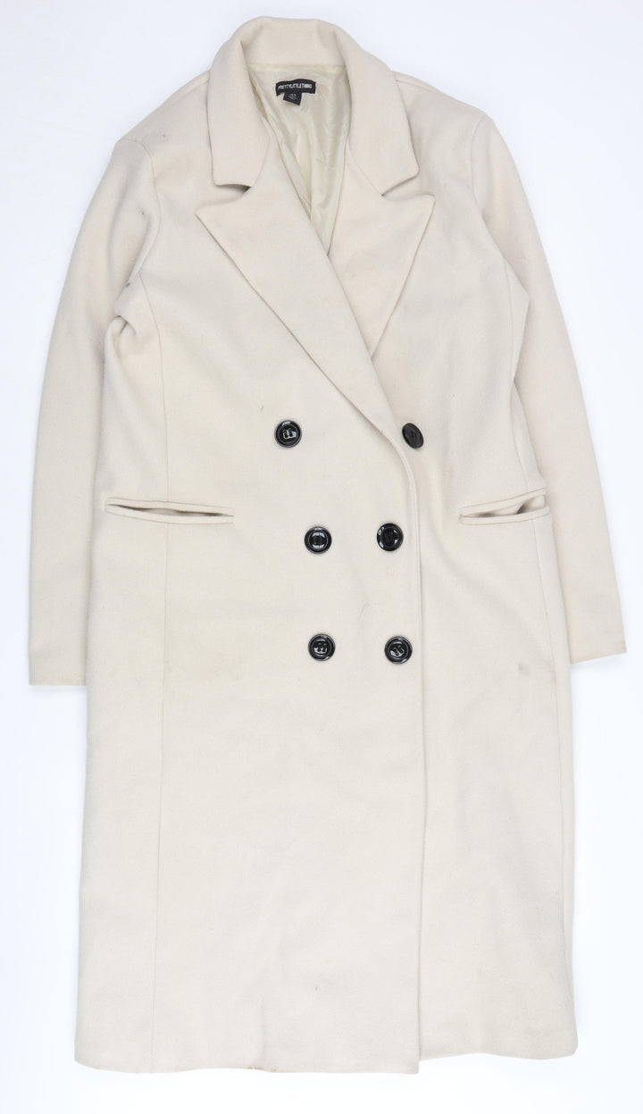 PrettyLittleThing Beige Women's Overcoat Size 10