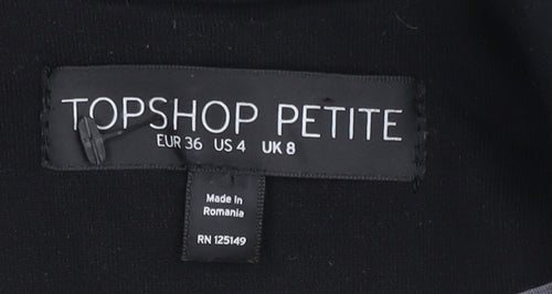 Topshop Women’s Petite Black Blazer, Size 8, Lined, Excellent