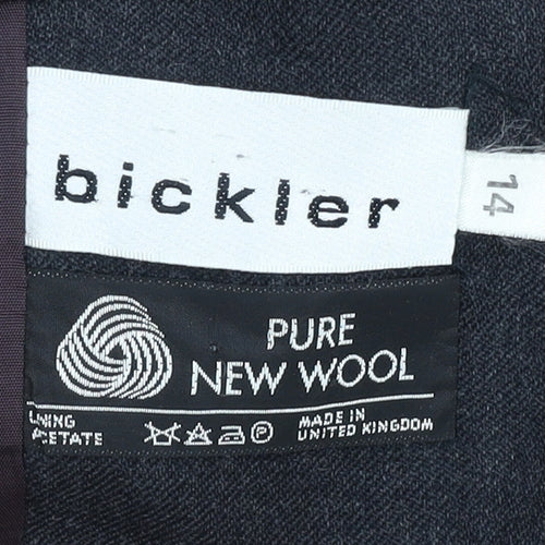 Bickler Women's Black Wool Blazer Size 14
