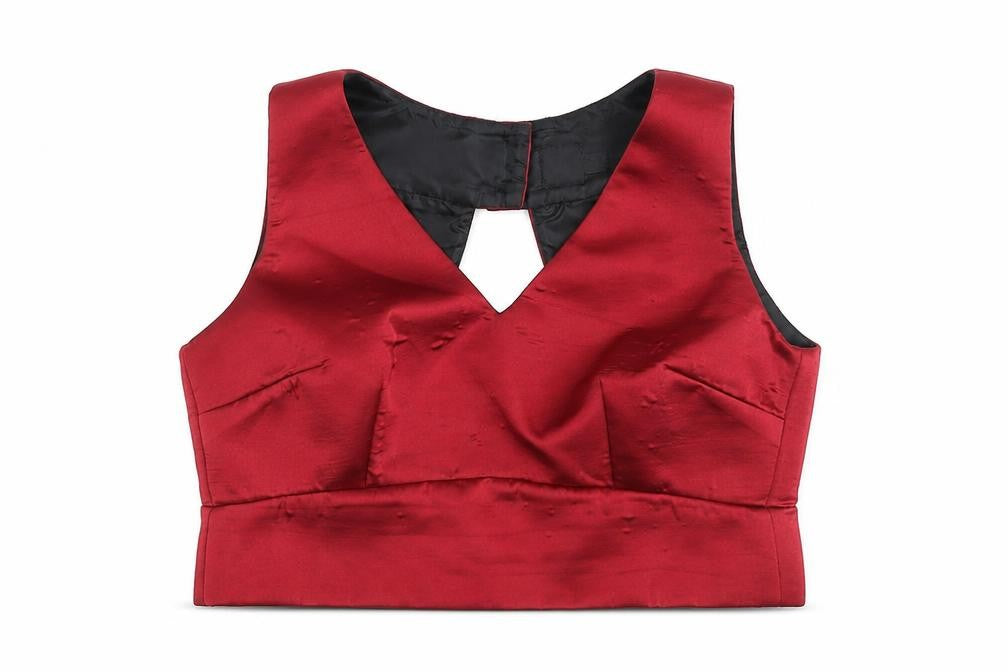 ASOS Women's Red Cropped Blouse, Size 10