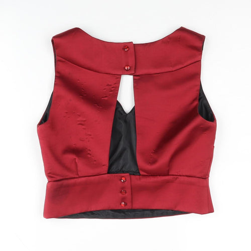 ASOS Women's Red Cropped Blouse, Size 10