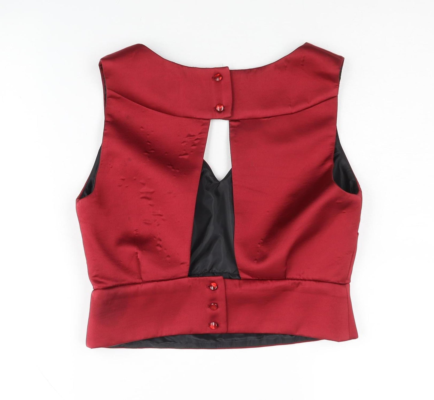 ASOS Women's Red Cropped Blouse, Size 10