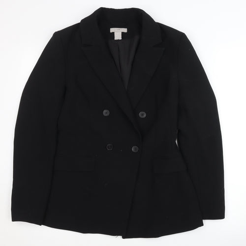 H&M Women's Black Slim Double-Breasted Blazer S