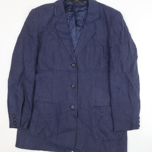 Marks and Spencer Women's Blue Linen Blazer Size 12
