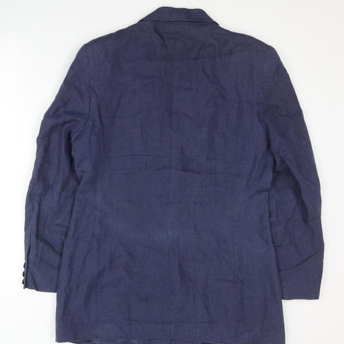 Marks and Spencer Women's Blue Linen Blazer Size 12