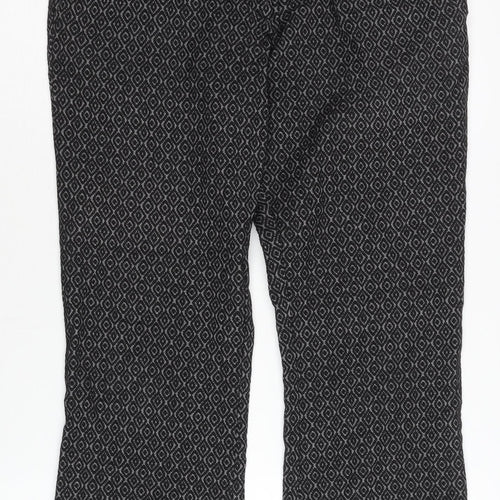 H&M Women's Black Geometric Print Trousers Size 12