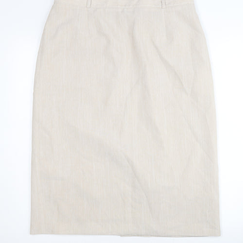BHS Women's Beige Straight Pencil Skirt Size 16