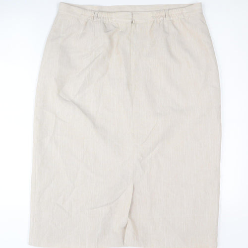 BHS Women's Beige Straight Pencil Skirt Size 16